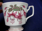 Vintage Tea Cup & Saucer - Queens "Fuchsia Snowcap" Fine Bone China — photo 3