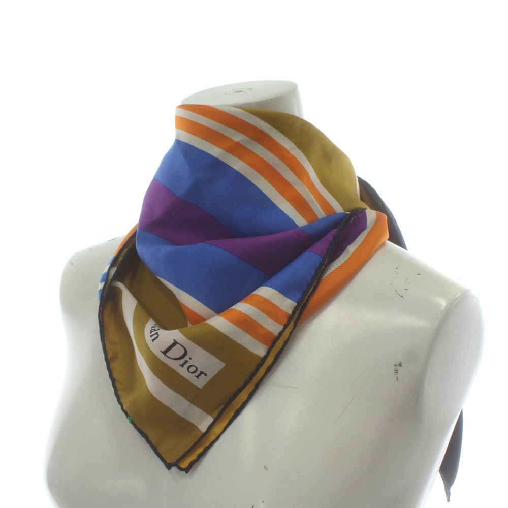 Christian Dior Scarf Large Size Silk Logo All Over Pattern Women's Authentic thumbnail 6