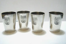 BSF Bremen Set of 4 Vintage German Heavy Silver Plate Small Shot Glasses Cups