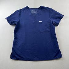 FIGS Scrub Shirt Top Womens XS Navy Blue Technical Collection Pocket Uniform
