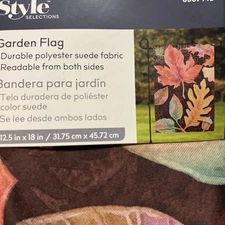 Style Selections Fall Autumn Garden Flag Double Sided Leaves 12.5” X 18” 2-pk