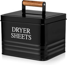 Black Metal Dryer Sheet Holder Farmhouse Laundry Room Storage Dispenser