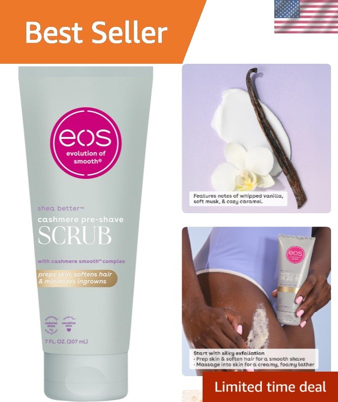 Deluxe Vanilla Cashmere Pre-Shave Scrub - Hydrating & Exfoliating Formula 7 oz