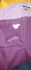 2pc CHAPS L Purple Stripe cotton & SPORT EIGHT Purple Twill Skirt 14 EUC