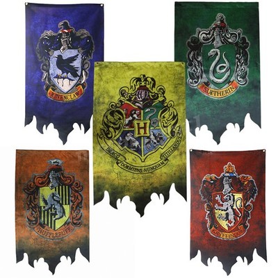 Harry Potter Hogwarts Wappen Banner Alle vier Häuser Wandbehang Banner 5 Farben