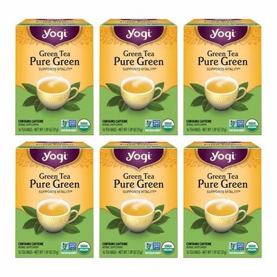 Yogi Tea Pure Green - 16 Bags per Pack (6 16 Count (Pack of 6), Yellow