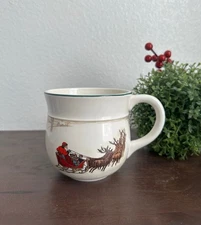 Hallmark VTG Santa Sleigh  Reindeers Holiday Christmas JUMBO Mug
