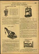 1924 PAPER AD Weaver brand repair garage equipment auto crane tow truck wrecker