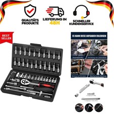 Ratschenkasten 46-teilig 1/4 Zoll Steckschl&uuml;sselset Chrom-Vanadium