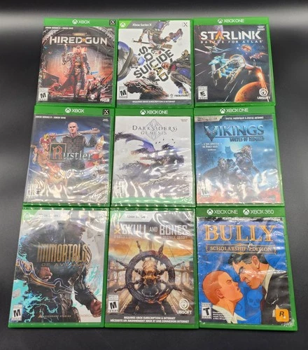 Xbox Game Lot 9 Titles Bully Skull & Bones Immortals Aveum Hired Gun