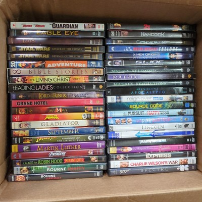 42 DVD Movies Lot Assorted Used Good Condition w/ Cases Matrix Star Wars Action