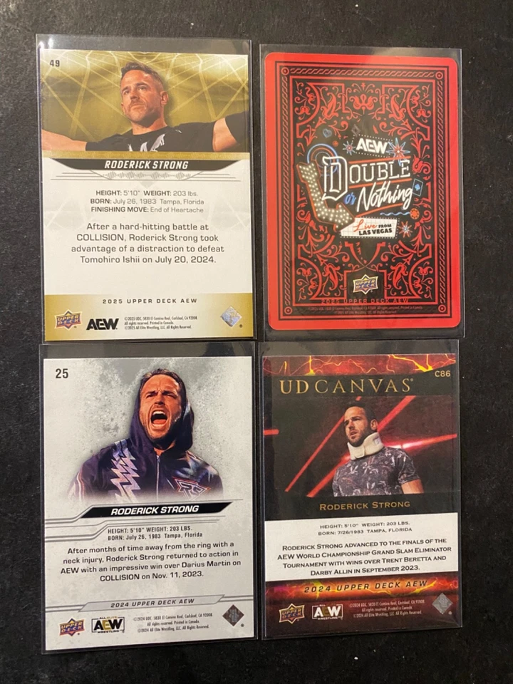 Roderick Strong - 4 Wrestling Card Package Deal - Image 2 of 2
