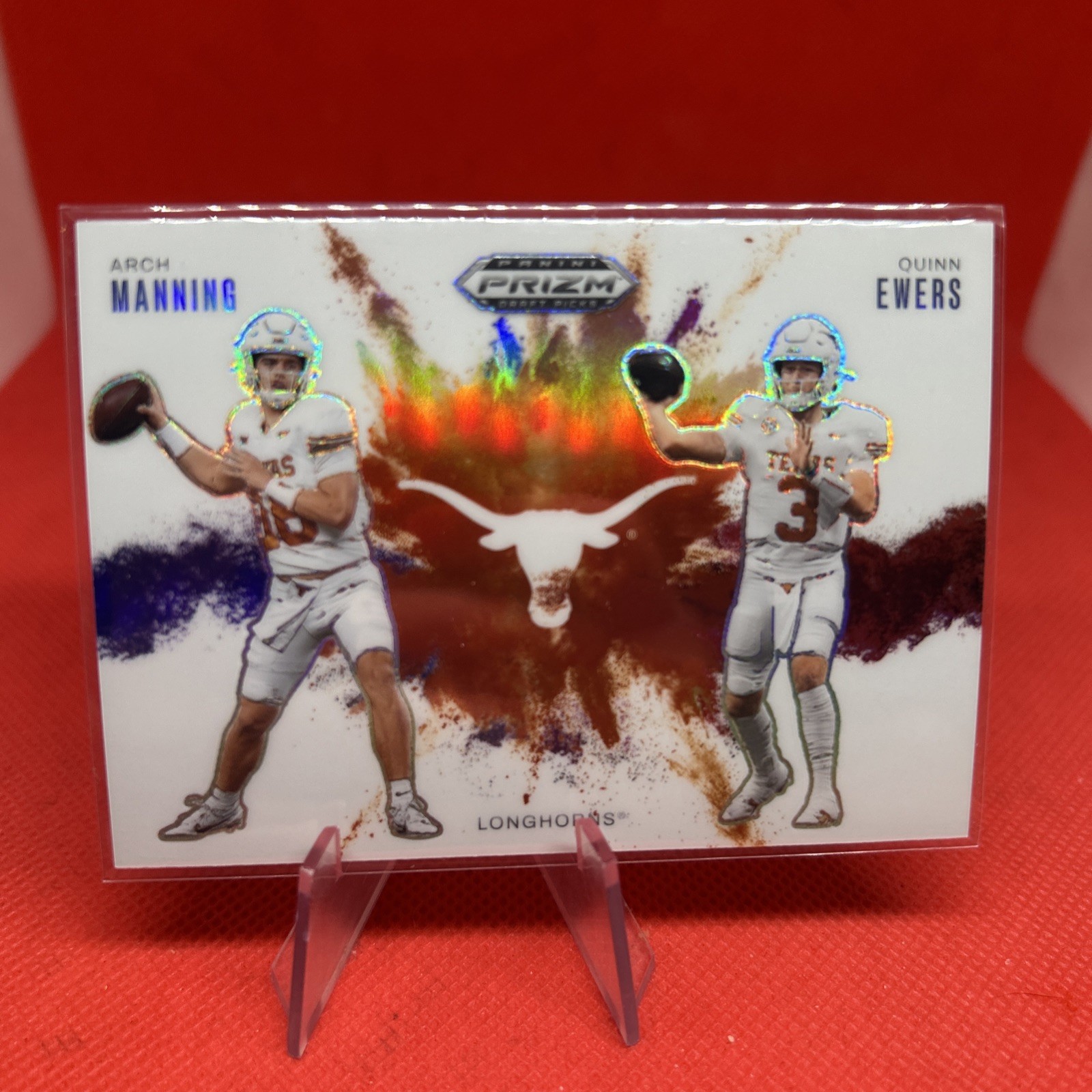 2025 Panini Prizm Draft Picks Arch Manning / Quinn Ewers Dual Color Blast SSP #4