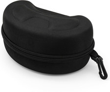 Ski Goggles Case, Hard EVA Ski Glasses Case with Aluminum Bag Hook -Lightweight