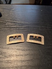 Tip Toe Signed Shoe Clips Vintage Gold Metal Tone TipToe