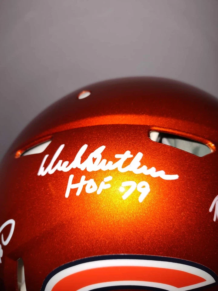 Casco Beckett Dick Butkus Mike Singletary Urlacher firmado por la corte Chicago Bears Foto 3 de 4