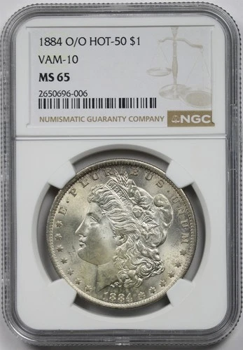 1884-O/O $1 NGC MS 65 (Hot-50 VAM-10 O/O) Morgan Silver Dollar