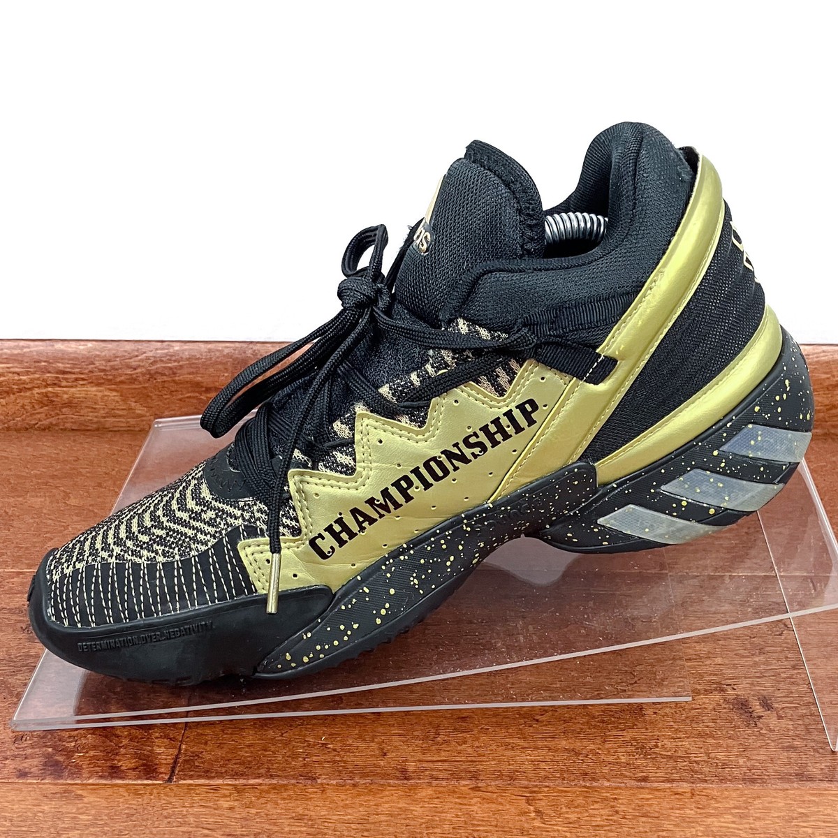 Adidas D.O.N. Issue #2 Black Gold Athletic Basketball Shoe Adidas D.O.N. Issue #2 Black Gold Athletic Basketball Shoe