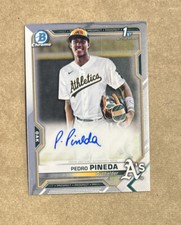 2021 Bowman Chrome Pedro Pineda Oakland Athletics Rookie Autograph Card #CPA-PP