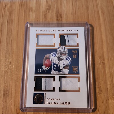 2020 Panini Encased Ceedee Lamb Rookie Game Used Quad /75 Cowboys