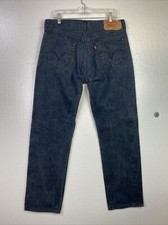 Levis 501 Jeans Mens 36X34 Button fly Blue denim Straight Fit Western Outdoor