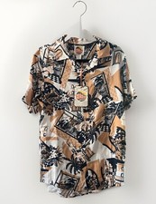 C  C California Men Multi Color Hawaii Cool Beach Luau Shirt Small Button New