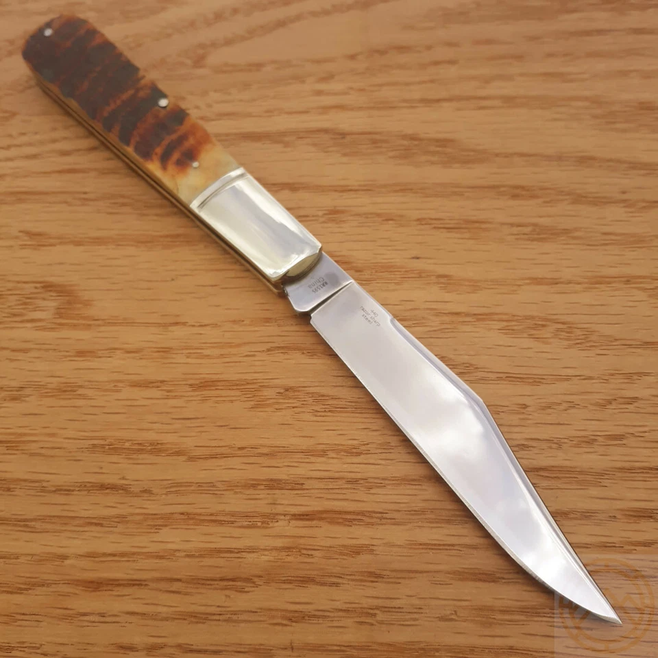 Cuchillo Plegable Rough Ryder Big Daddy Acero Inoxidable Clip Hoja Mango Cuerno de Carnero Foto 2 de 4