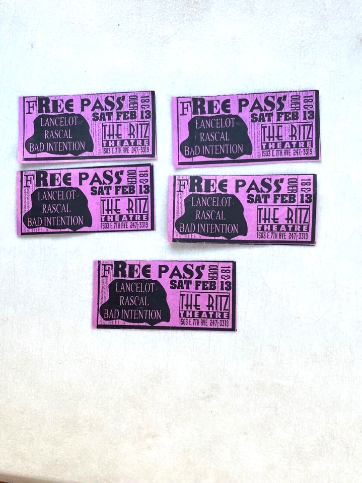 Concert Tickets Lancelot Rascal Bad Intention Band Clearwater FL Ritz Theater - Image 3 of 3