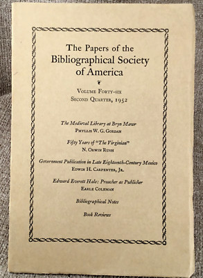 PAPERS Of THE BIBLIOGRAPHICAL SOCIETY OF AMERICA Volume 46 2nd Qtr 1952