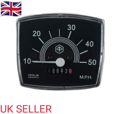VESPA Special Speedo/Speedometer 50mph Black Face/White Text V50