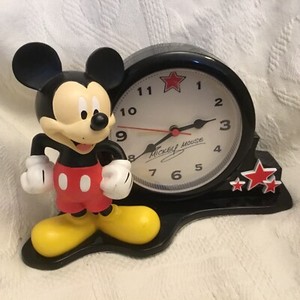 Disney World Mickey Mouse Desk Clock Figurine Figure Statue Ebay
