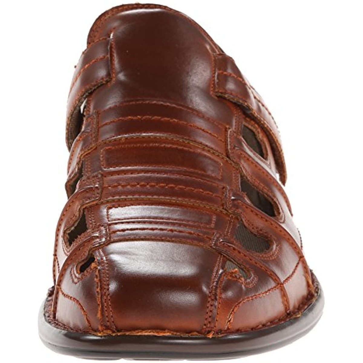 Stacy Adams Belmar Men’s Faux Leather Cognac Brown Fisherman Sandals, Size 10 Stacy Adams Fisherman Sandals Mens Size 10M | Mercari main image 4