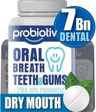 Probiotiv Oral Probiotics 7 Billion CFU for Mouth Bad Breath 30 Chewable Tablets