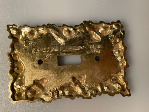 Vtg Light Switch Plate Cover 75T Floral Gold 1967 American Tack Hardware Co #2 - Picture 4 of 4