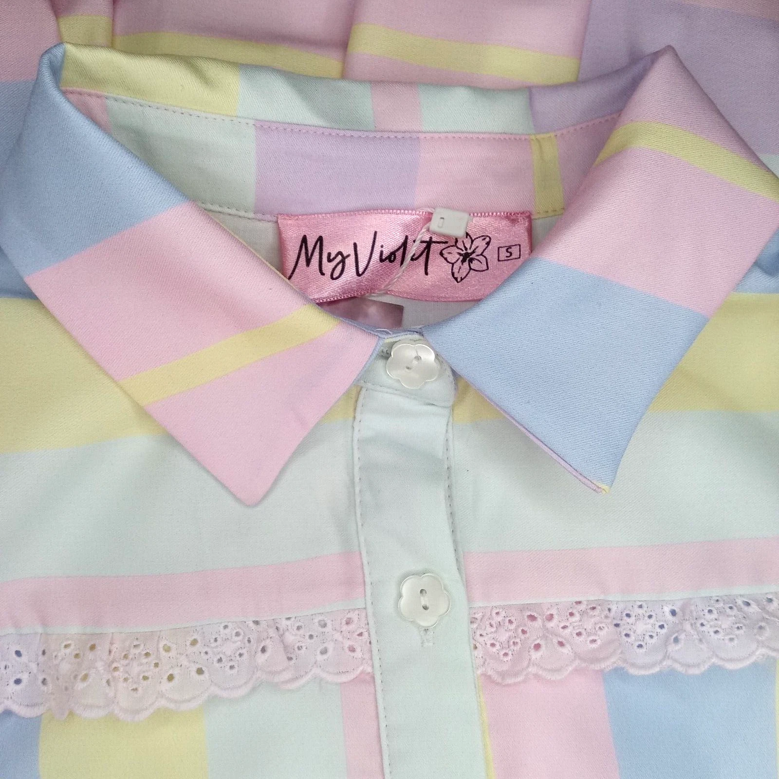 VALENTINO Abito donna My Violet pastello taglia S scollato foderato arcobaleno prateria cottage Kawaii