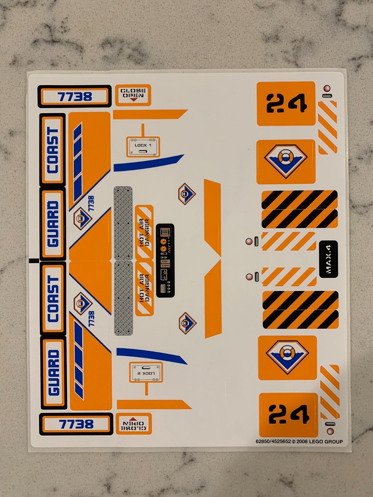 LEGO STICKER SHEET for 7738 Coast Guard Helicopter & Life Raft, New ...