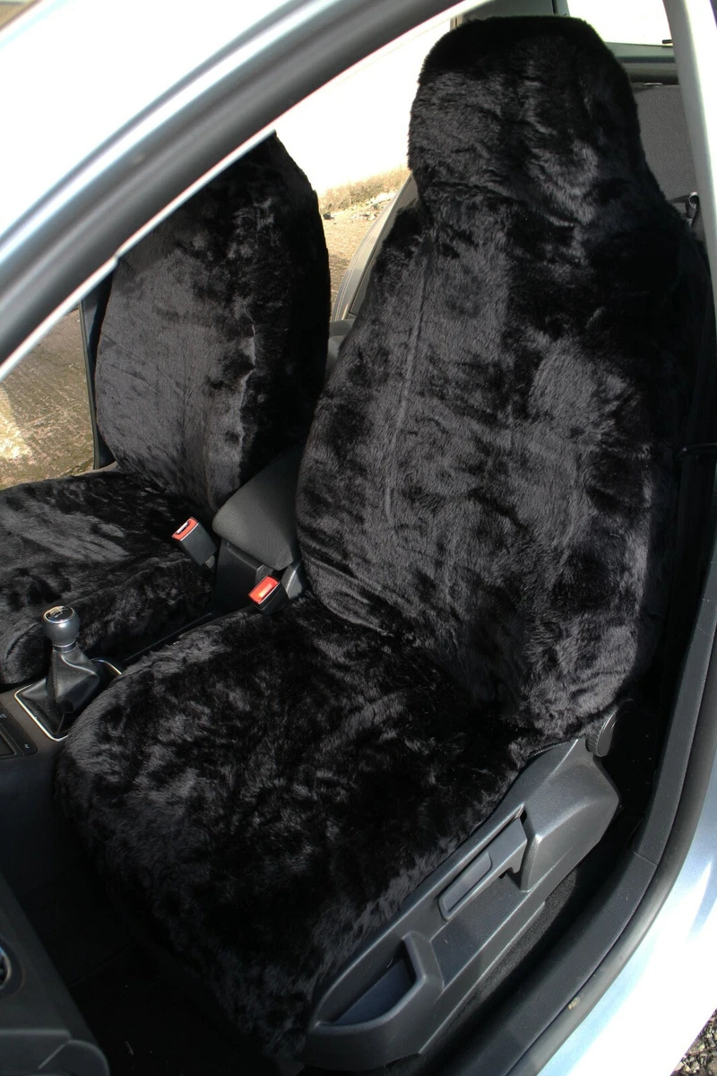 Black fuzzy car seat covers deals