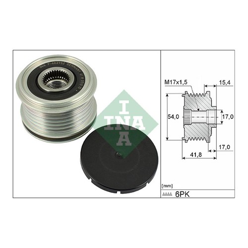Alternator Freewheel Clutch Pulley INA for ProAce Expert Relay Boxer Combo 208 D