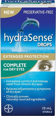 HydraSense Complete Eye Drops Extended Protection For Dry Eyes Fast Relief 10mL