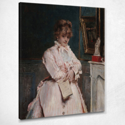 Junge Frau, die ein Buch hält Alfred Stevens, stal36 Leinwandbild