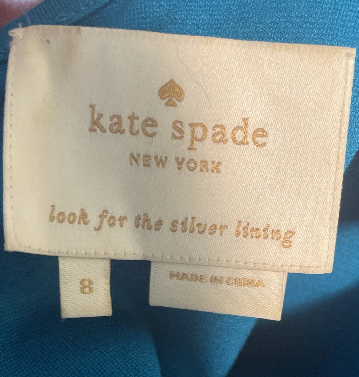 Abito Kate Spade Racquel Shift colorblock blu e verde acqua taglia 8 zip posteriore giorno a notte