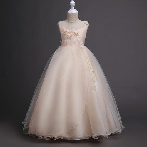 Flower Girl Dress Princess Formal Bridesmaid Party Dressy Everyday Prom Holiday - Picture 11 of 12