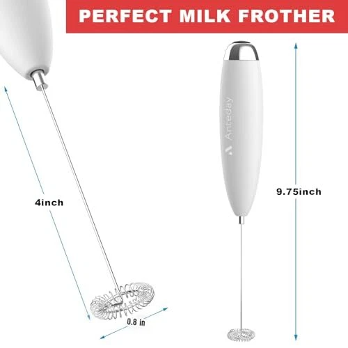 Milk Frother, Electric Whisk, Matcha Whisk, Upgraded Matcha Whisk Drink White