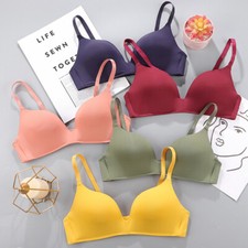 Women Adjustable Sport Push Up Bra Seamless Comfort Crop Top Vest Solid Color