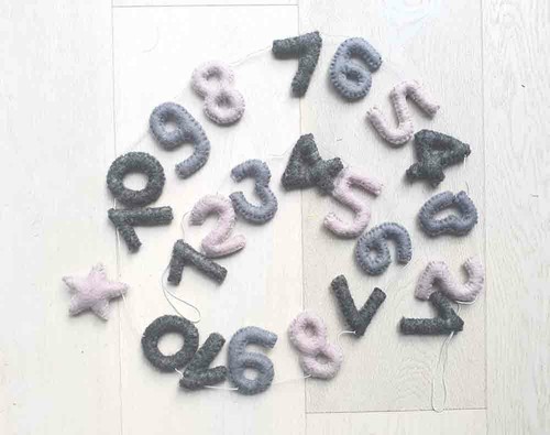Numbers Garland. Learn 123. 1 to 10 Educational gift toy. Felt Kids Room Decor - Picture 3 of 3