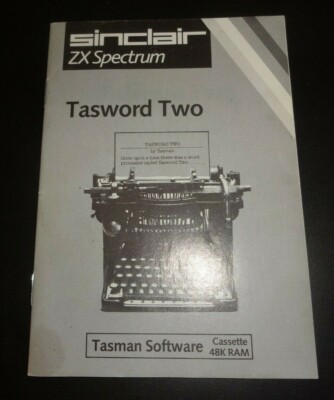 Original Sinclair ZX Spectrum Tasman Tasword Two Software instruction ...