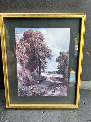 VINTAGE GERAHMTER DRUCK THE CORNFIELD VON JOHN CONSTABLE