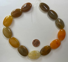 ONE 15 INCH STRAND OVAL CRACKLE AGATE SMOOTH 30X20X8 MM 13 PCS BELOW WHOLESALE