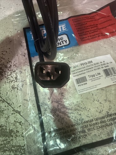 Tripp Lite P018-006 6' Power Extension Cord Cable, C15 to C14, 15A Black - Picture 4 of 5