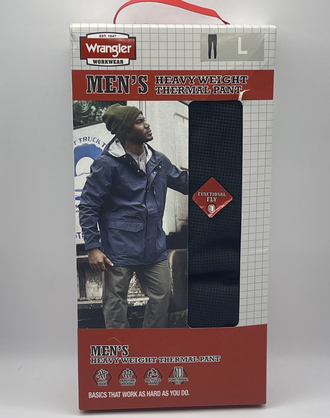 Wrangler Workwear Mens Heavyweight Thermal Pant Large Black